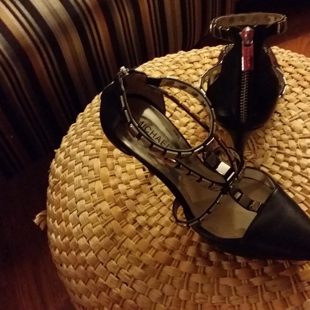 Michael Kors Black Strappy Heels
